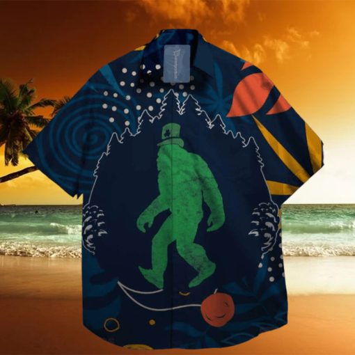 Bigfoot Sasquatc on St. Patrick day Hawaiian Shirt