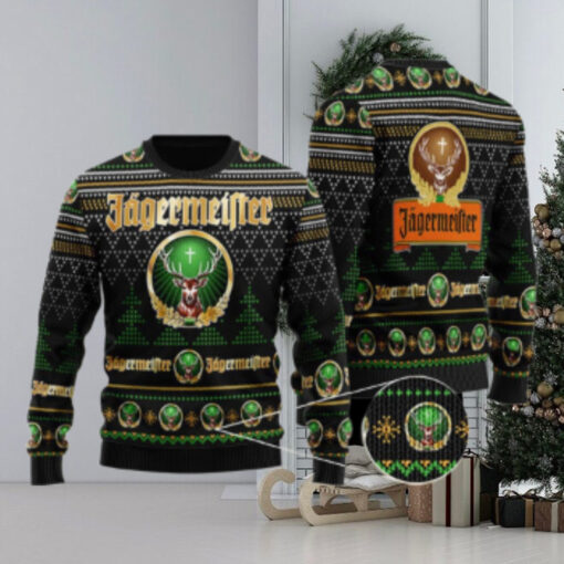 Black Jagermeister Christmas Ugly Sweater