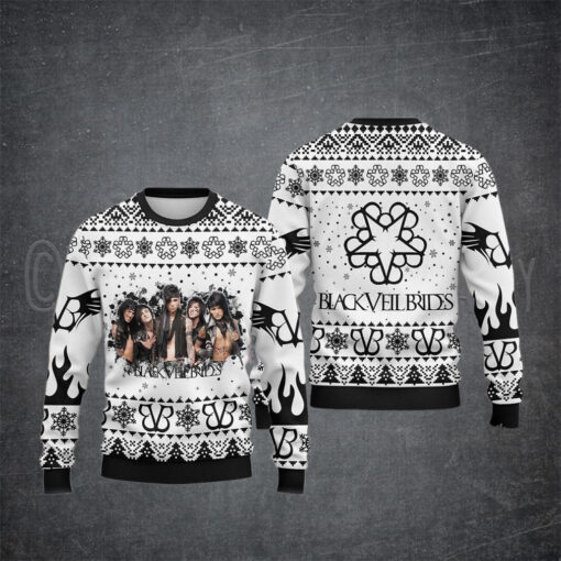 Black Veil Brides Band Photo Ugly Christmas Sweater