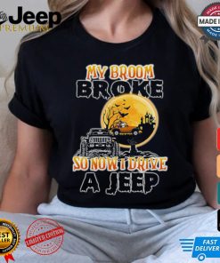 Black cat my broom broke so now I drive a jeep Halloween 2024 Shirt