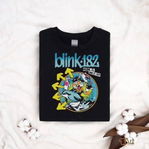 Blink 182 Miami Florida Merch Rabbit Ride The Dolphin Art At Kaseya Center On June 21 2024 Classic T Shirt