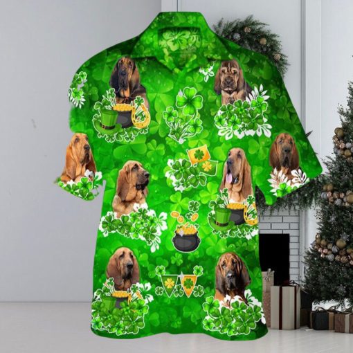 Bloodhound Happy St.patrick 3D Hawaiian Shirt Dog Lover Gift Beach