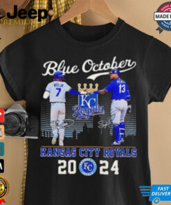 Blue October Kansas City Royals Bobby Witt Jr. and Salvador Perez signature 2024 shirt