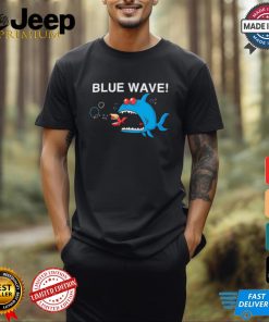 Blue wave 2024 big fish eat little fish Trump Hair cartoon shirt