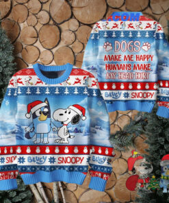 Bluey And Snoopy Merry Christmas With You Ugly Sweater