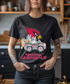 Bluey Bingo and Muffin in the car Arizona Cardinals NFL 2024 shirt