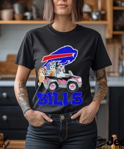 Bluey Bingo and Muffin in the car Buffalo Bills NFL 2024 shirt