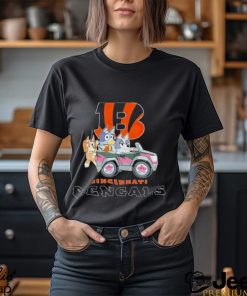 Bluey Bingo and Muffin in the car Cincinnati Bengals NFL 2024 shirt