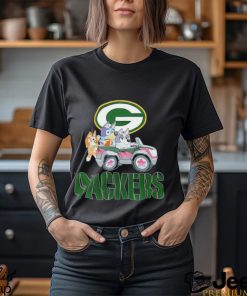 Bluey Bingo and Muffin in the car Green Bay Packers NFL 2024 shirt