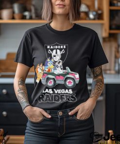 Bluey Bingo and Muffin in the car Las Vegas Raiders NFL 2024 shirt