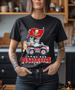 Bluey Bingo and Muffin in the car Tampa Bay Buccaneers NFL 2024 shirt