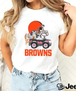 Bluey fun in the car with Cleveland Browns football shirt