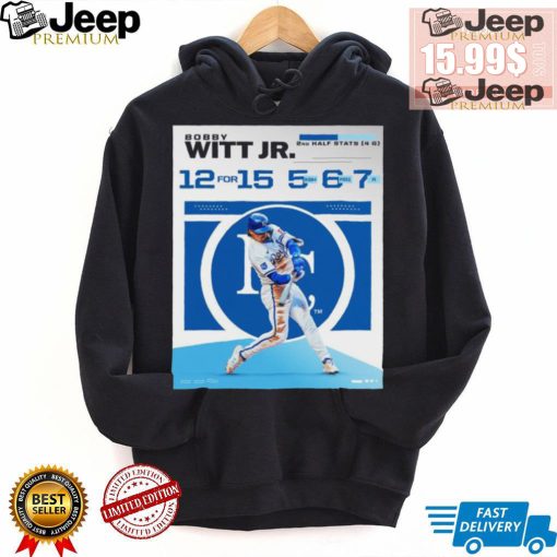 Bobby Witt Jr. 12 for 15 5 xbh 6 rbi 7 r 2nd half stats t shirt