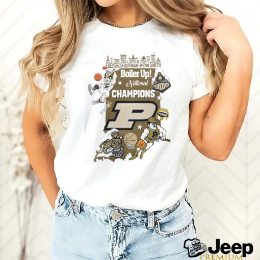 Boiler Up National Champions Purdue Boilermakers Players City Skyline Shirt