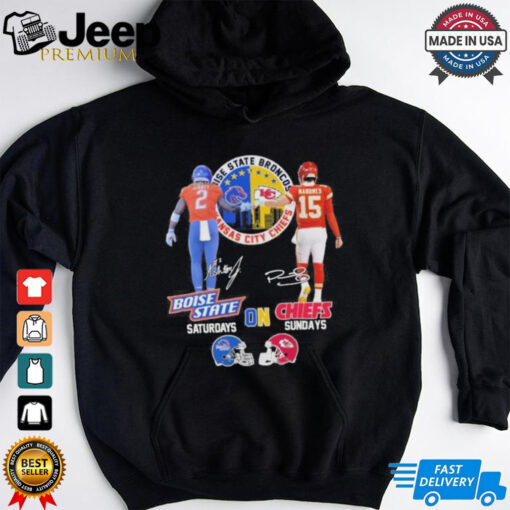 Boise State Broncos On Saturdays x Kansas City Chiefs On Sundays Unisex T Shirt