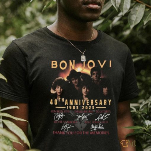 Bon Jovi 40th Anniversary 1983 2023 Thank You For The Memories T Shirt