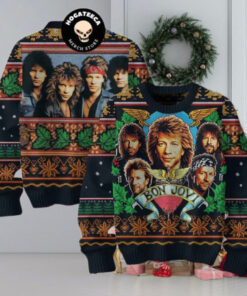 Bon Jovi Rock Band Christmas Sweater Chirstmas Gifts 2024 Xmas For Family And Friends Ugly Sweater