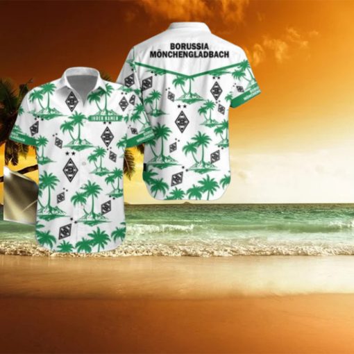 Borussia Monchengladbach Custom Name 3D Hawaii Shirt Coconut Pattern Beach Shirt