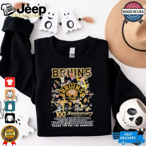 Boston Bruins 100th Anniversary 1924 2024 Thank You For The Memories T Shirt