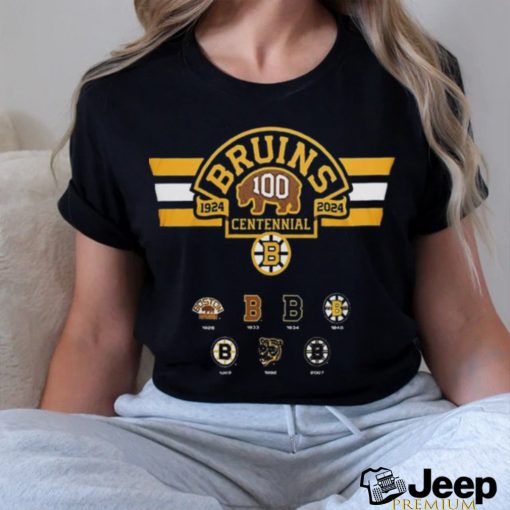 Boston Bruins 1924 2024 100 Centennial  T Shirt