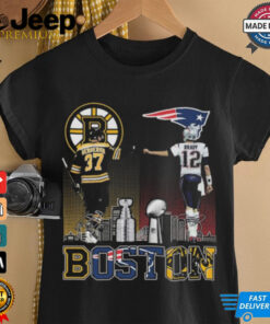 Boston Bruins Bergeron And New England Patriots Tom Brady Champions Signatures 2024 Shirt