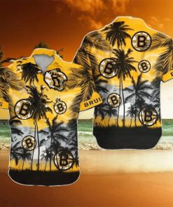 Boston Bruins NHL Hawaii Coconut And Logo Full Printed Hawaiian Shirt