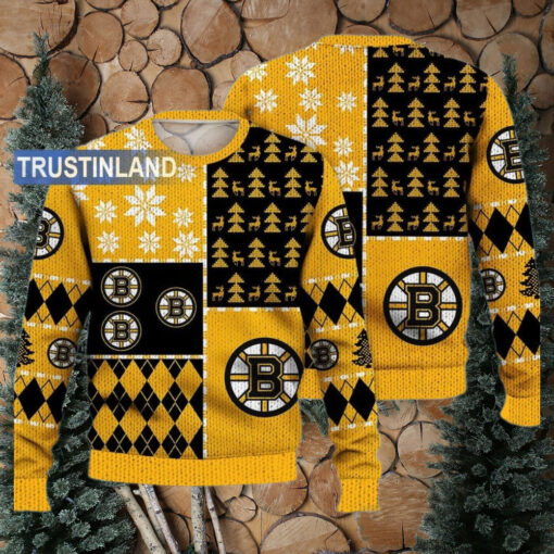 Boston Bruins Ugly Sweater Christmas, Ice Hockey NHL