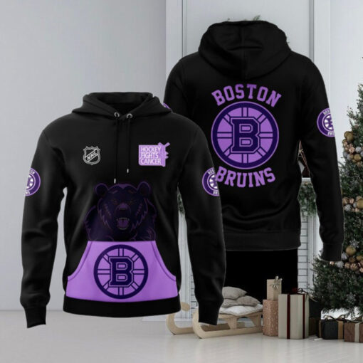 Boston Bruins x Hockey Fights Cancer 2024 Hoodie1