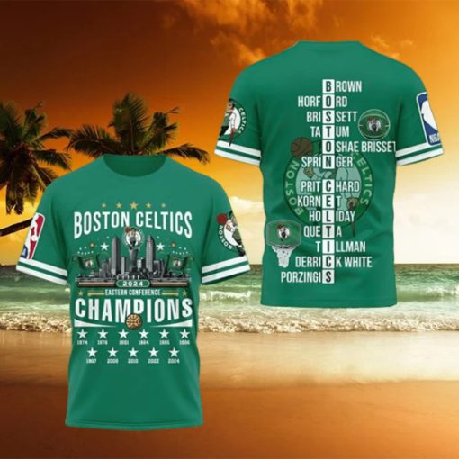 Boston Celtics 2024 Eastern Conference Champions 3D T Shirt