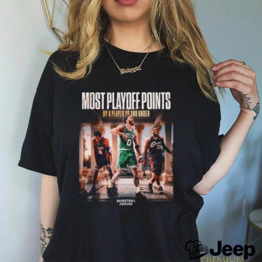 Boston Celtics Basketball Most Playoff Points By A Player 26 And Under 2024 Champions shirt