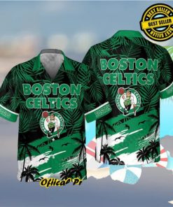 Boston Celtics Hawaiian Shirt Palm Leaves Pattern Beach Gift For Friend