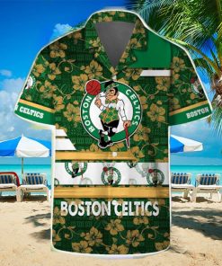 Boston Celtics Logo Pattern Vintage Aloha Hawaiian Shirts And Beach Shorts