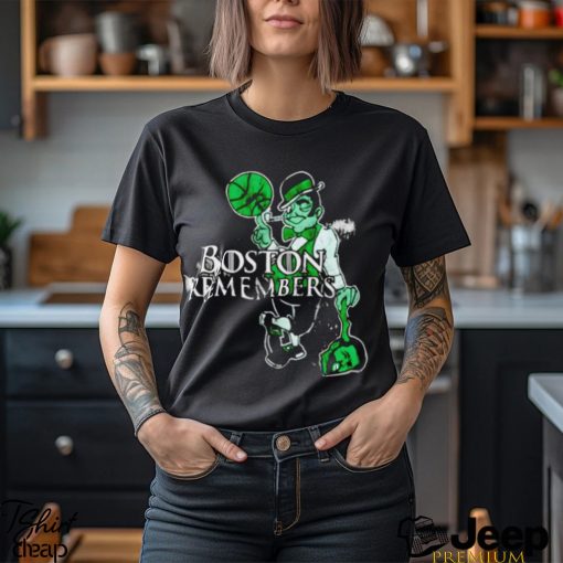 Boston Celtics Lucky the Leprechaun remembers shirt