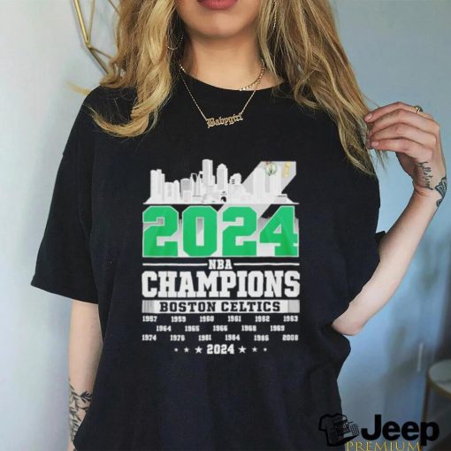 Boston Celtics NBA Champions 2024 City Skyline 18 Times World Champ Shirt