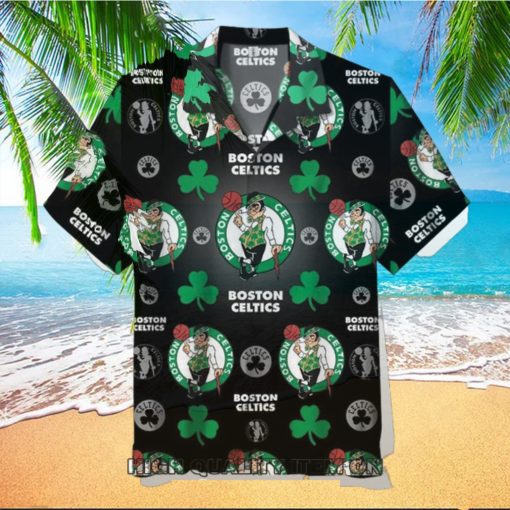 Boston Celtics NBA Team Black Hawaiian Shirt