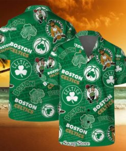 Boston Celtics NBA Team Logo Basketball Stars Pattern Hawaiian Set