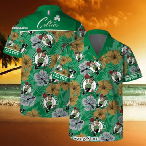 Boston Celtics NBA Team Logo Hawaiian Set Vintage Pattern