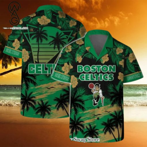 Boston Celtics NBA Team Logo Summer Vibes Pattern Hawaiian Set