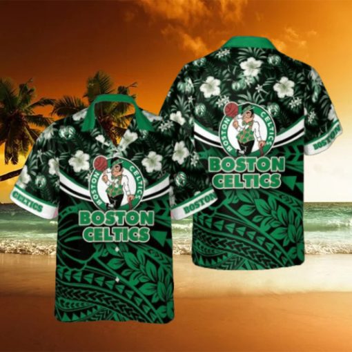 Boston Celtics National National Basketball Association Polynesian Pattern All Over Print Hawaiian Set
