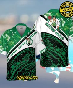 Boston Celtics Polynesian Pattern National National Basketball Association Hawaiian Shirt