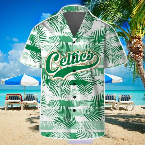 Boston Celtics Summer Hawaii Team Shirt Pattern Leaves Tropical Hawaiian Shirts And Beach Shorts