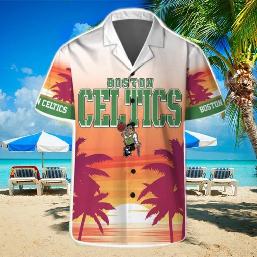Boston Celtics Summer Hawaii Team Shirt Pattern Sunset Tropical Hawaiian Shirts And Beach Shorts
