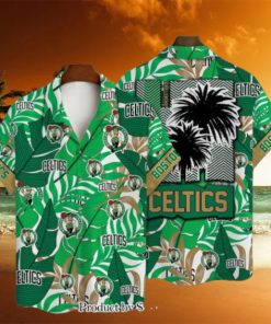 Boston Celtics Team Logo Coconut Tree Pattern Hawaiian Set