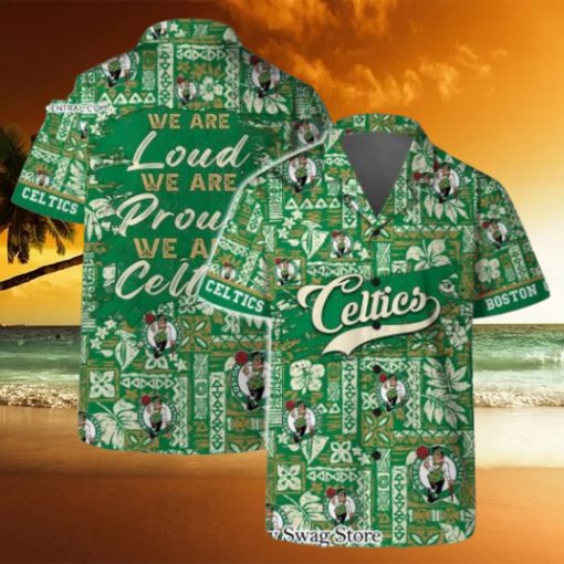 Boston Celtics Team Logo Pattern Classic Hawaiian Set