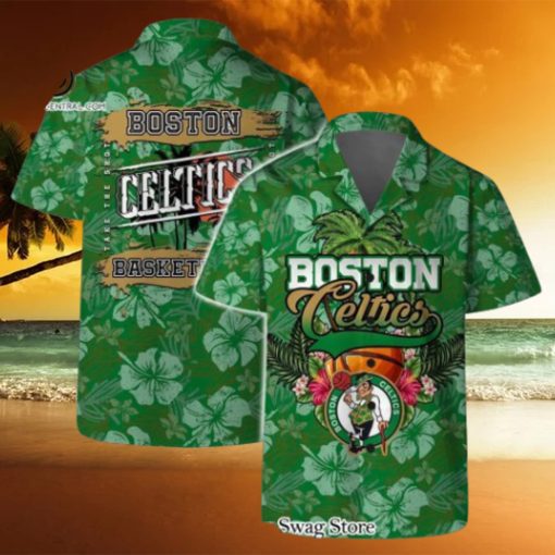 Boston Celtics Team Logo Pattern Retro Hawaiian Set