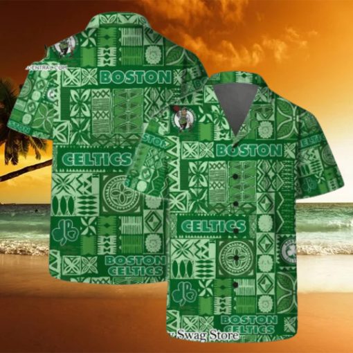 Boston Celtics Team Logo Tropical Pattern Hawaiian Set