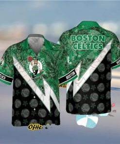 Boston Celtics Tropical And Basketball Pattern Print Hawaiian Shirt