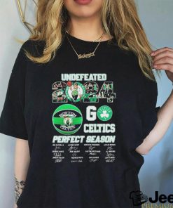 Boston Celtics Undefeated 2024 Go Celtics Perfect Season Signatures Shirt