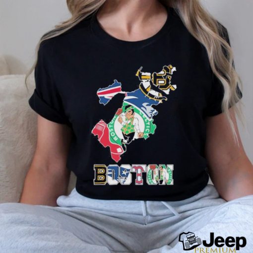 Boston Map Sports Teams Red Sox, Celtics, Patriots And Bruins Shirt