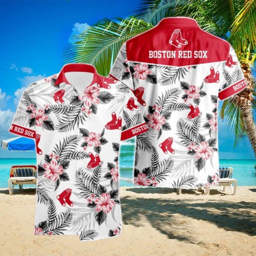 Boston Red Sox Tropical Floral Logo Hawaiian Shirt